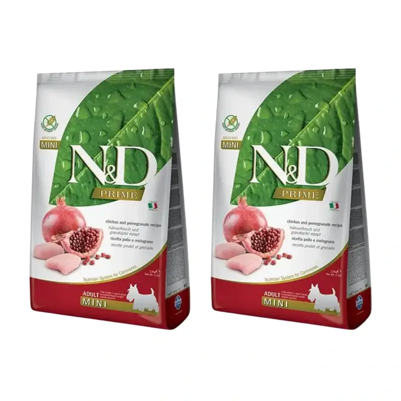 Farmina N&D Dog Prime Mini Pollo 2,5Kg, Pienso Para Perros, Pack De 2