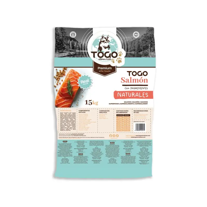 Togo Pienso Salmon Natural Hipoaltergénico, 15 kg